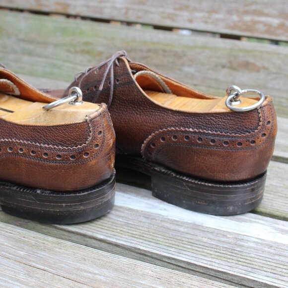 Vintage 70s Eaton's Exotic Oxhide Wingtips, Made in England, US Men's 10.5 E - Picture 5 of 12